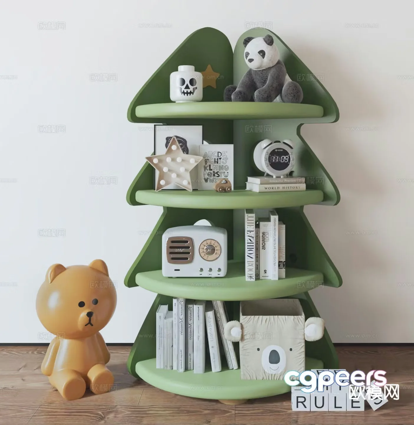 Modern children’s storage rack 3d model