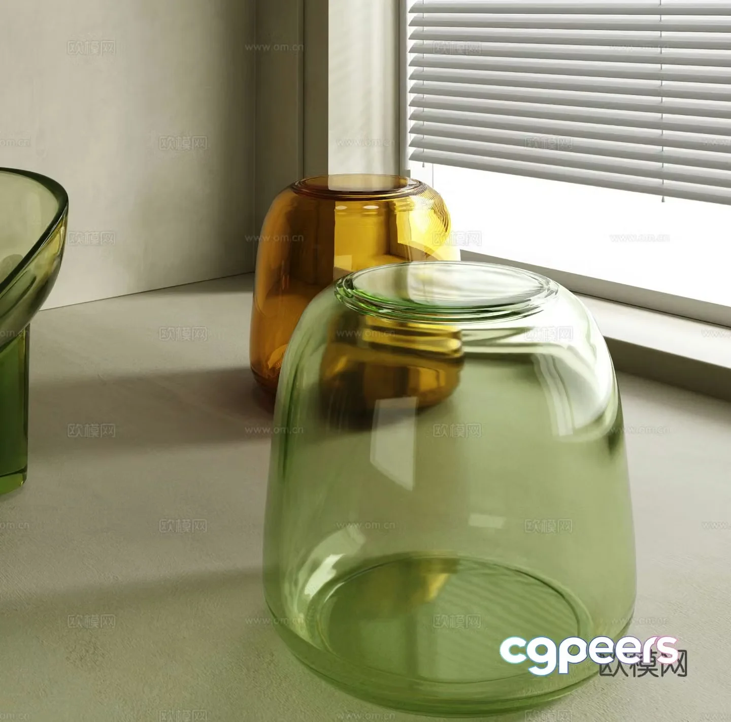 Acrylic round stool transparent stool 3d model