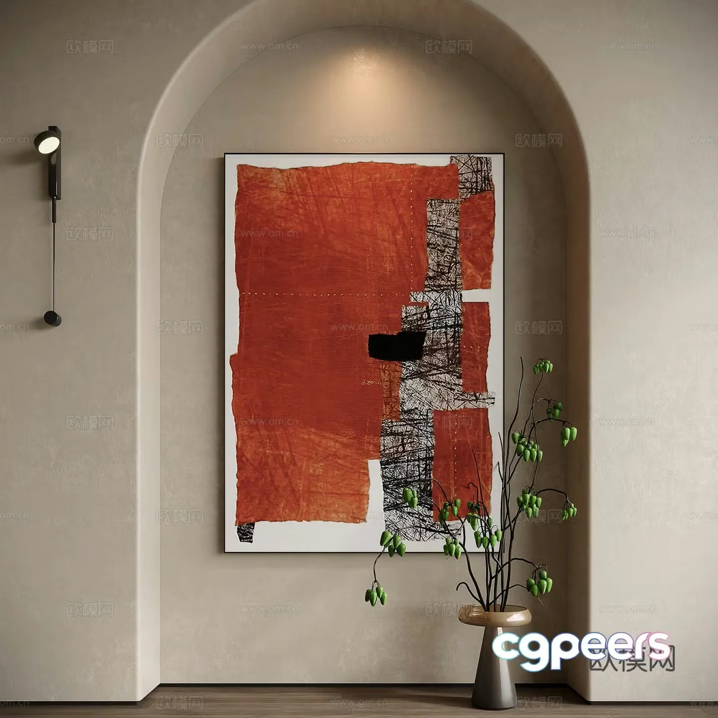 Modern minimalist decorative painting 3d model