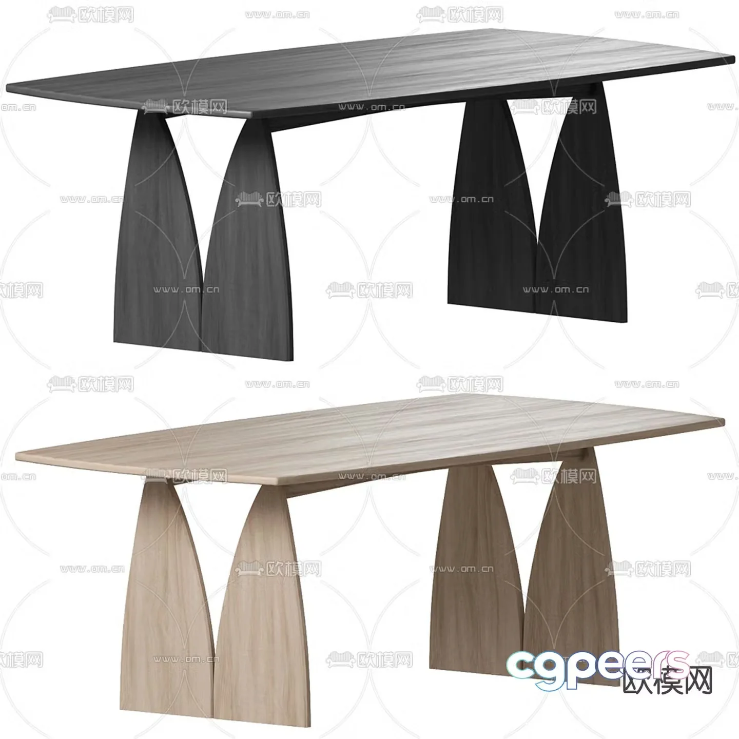 Bar dining table log dining table 3d model