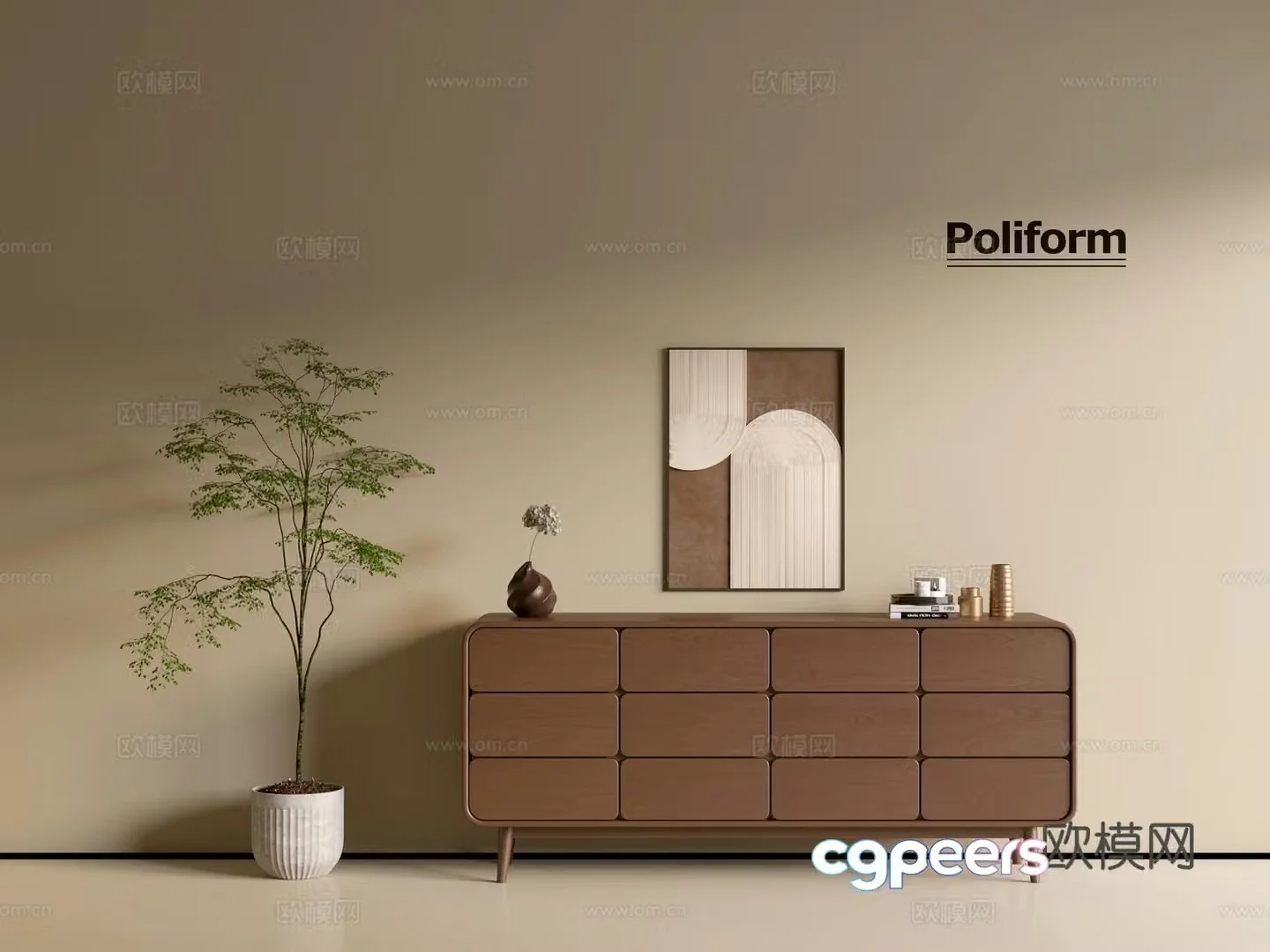 Modern wood grain cabinet ins wind minimalist wind cabinet whole cabinet sideboard balcony cabinet storage 3D model