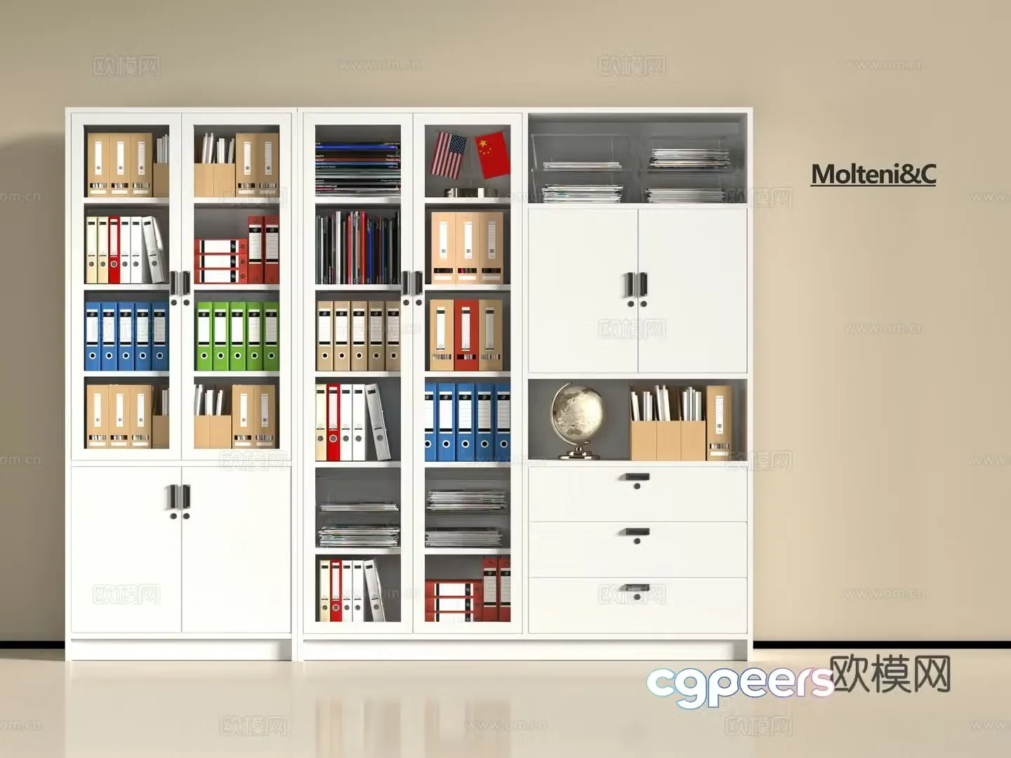 Modern office filing cabinet 3d model