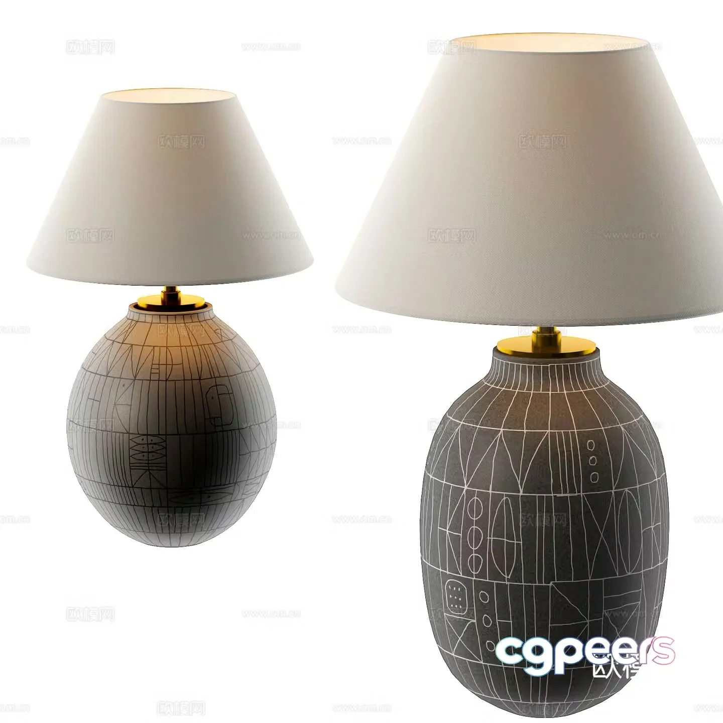 Medieval style desk lamp 3d model