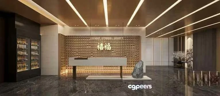 Modern Reception Desk 3D Model – 9602 – CORONA Render