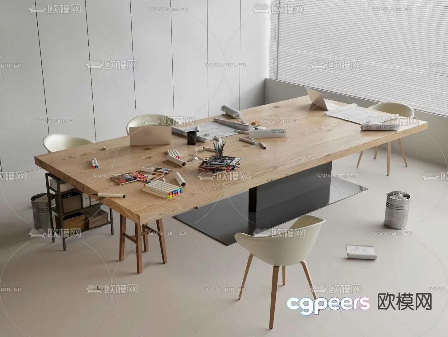 conference table workbench conference table 3d model