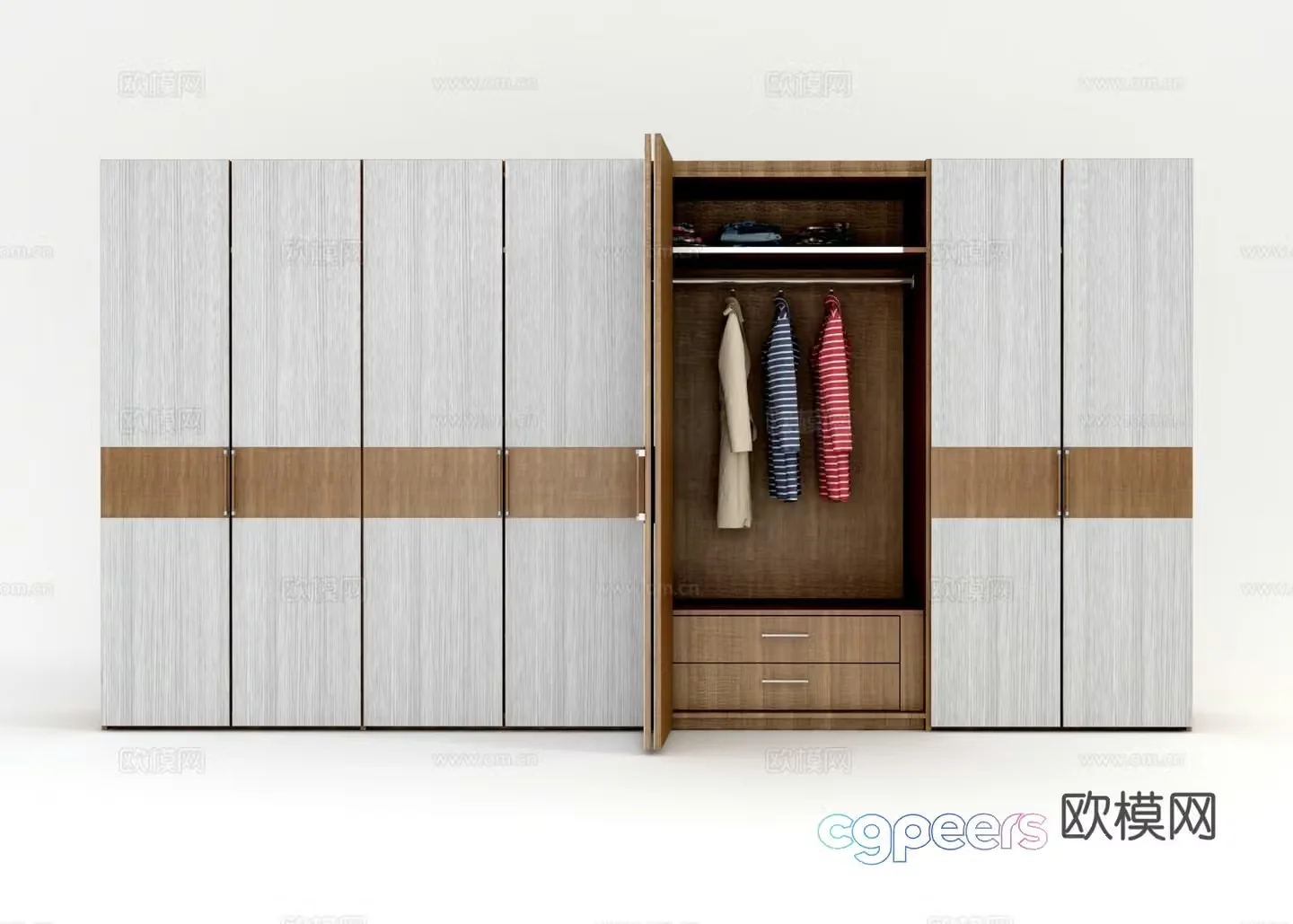 Modern minimalist wardrobe 3d model