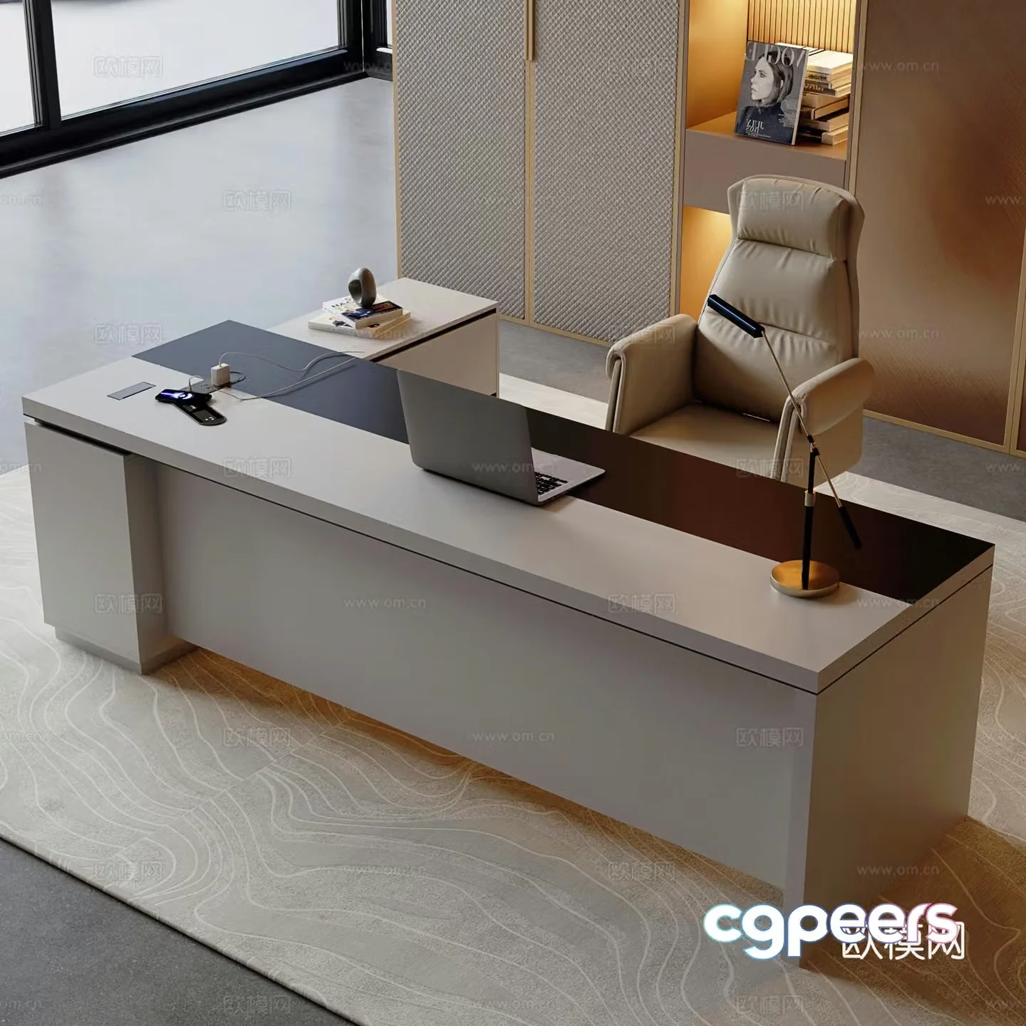 Office area desk 3d model