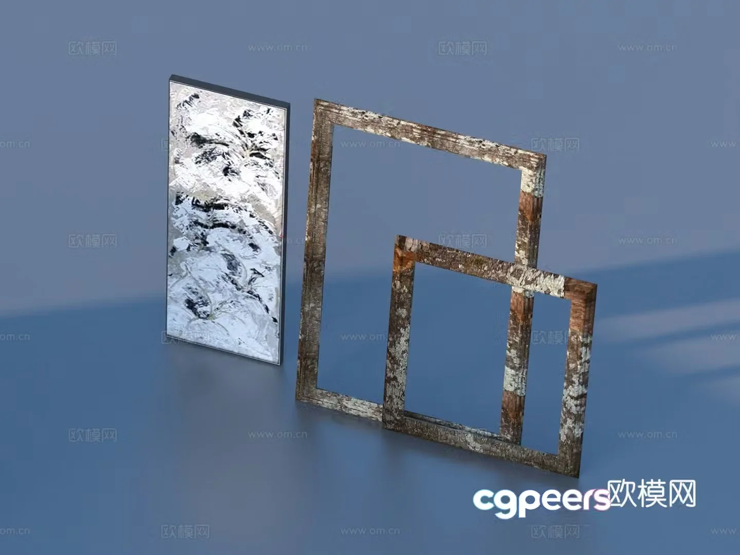 Middle-aged rust picture frame ornament sketch 3d model