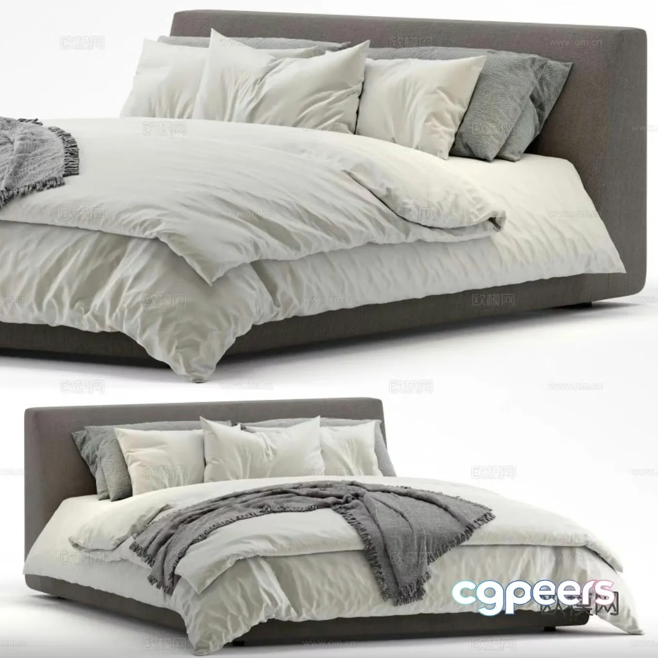 Double bed 3d model