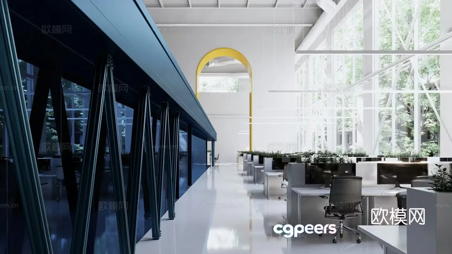 Office hall 3d model