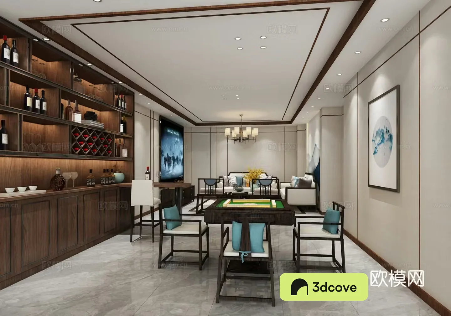 New Chinese private room chess and card room