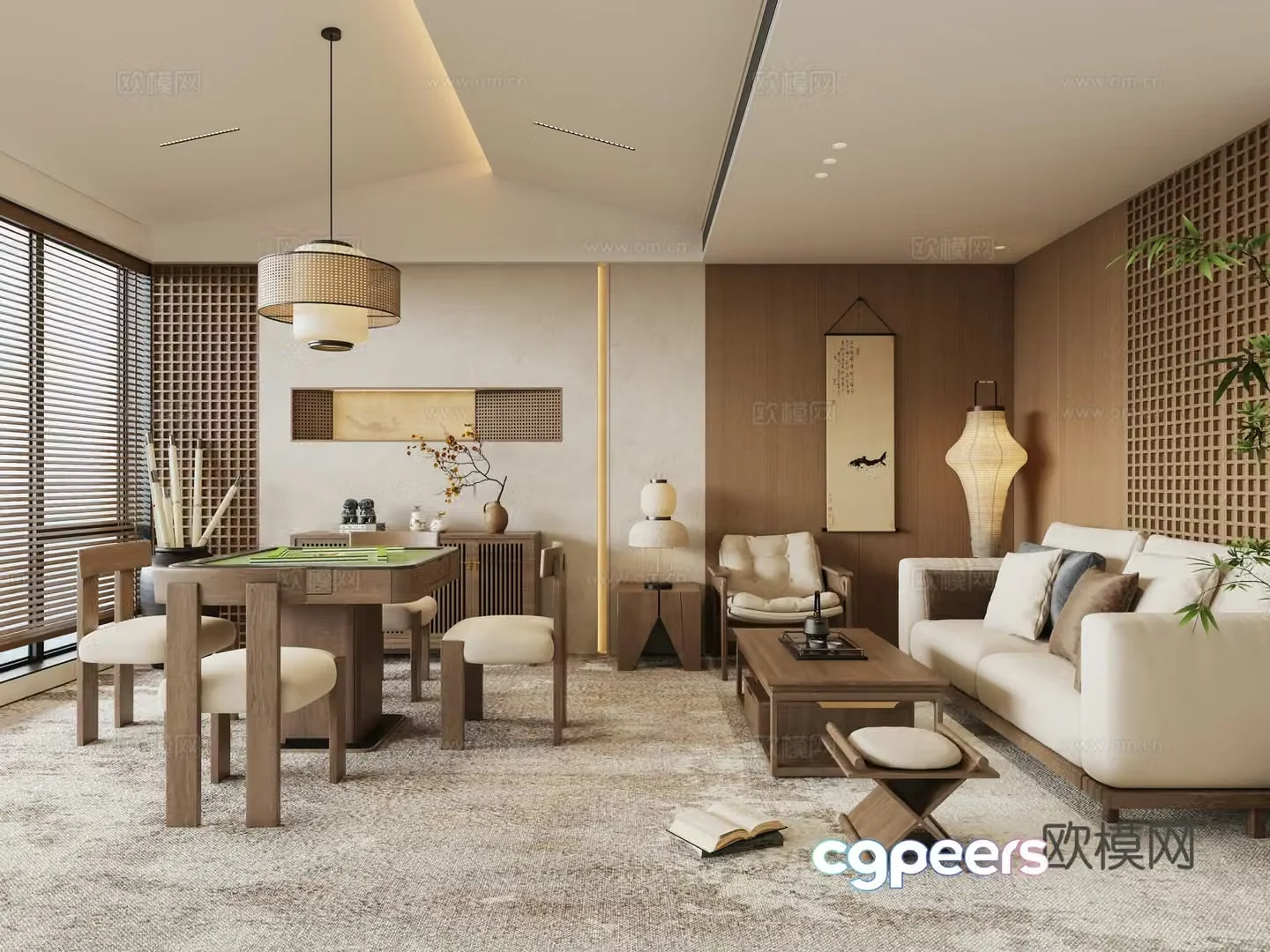 New Chinese chess and card room 3D model