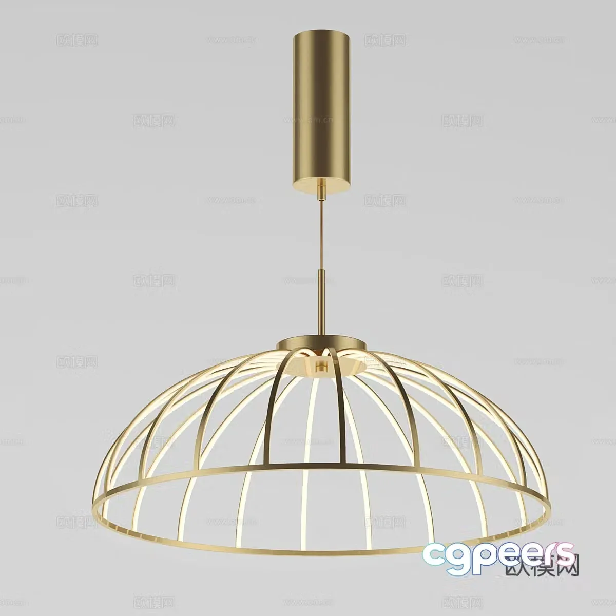 Light luxury skeleton chandelier 3D model