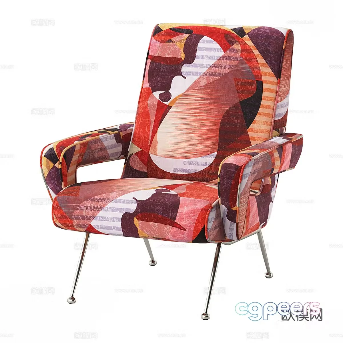 Light luxury leisure chair 3d model