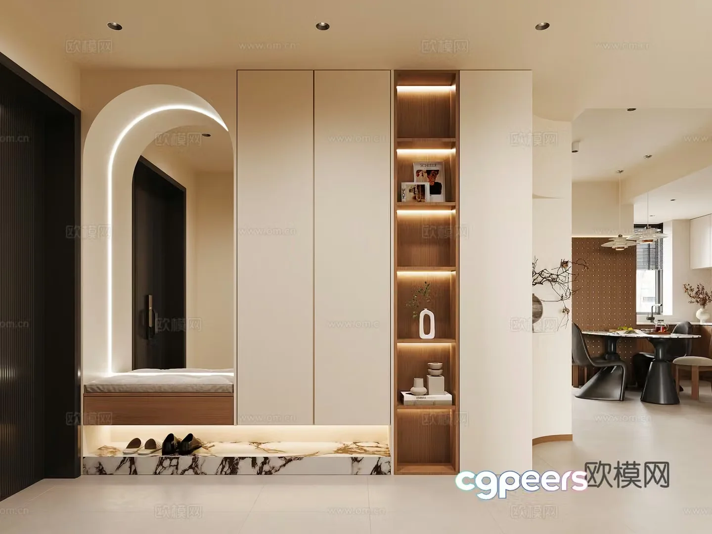 Middle-aged porch shoe cabinet entrance porch cabinet Middle-aged porch cabinet log porch shoe cabinet Ji porch 3D model