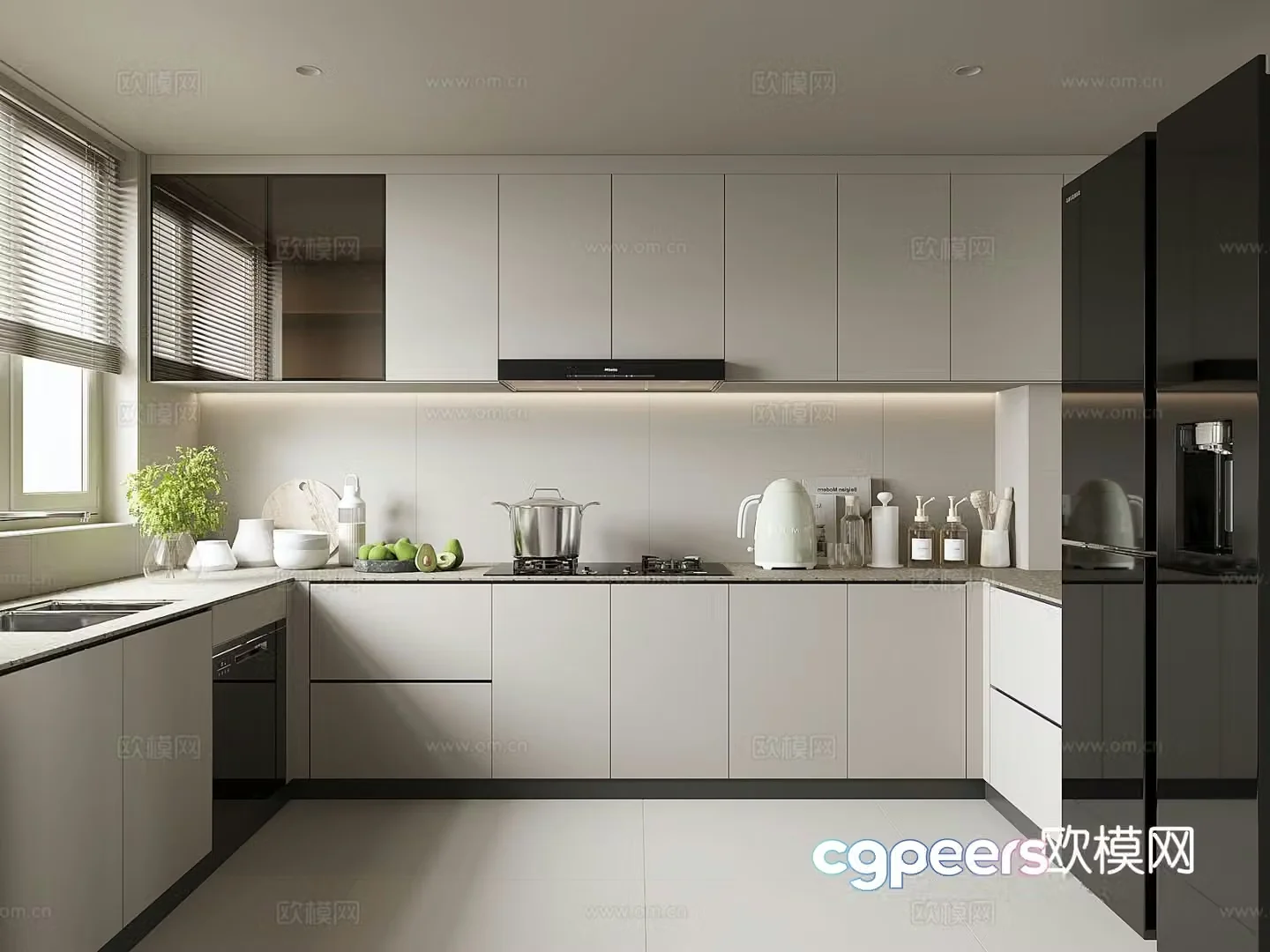 Modern home kitchen 3d model