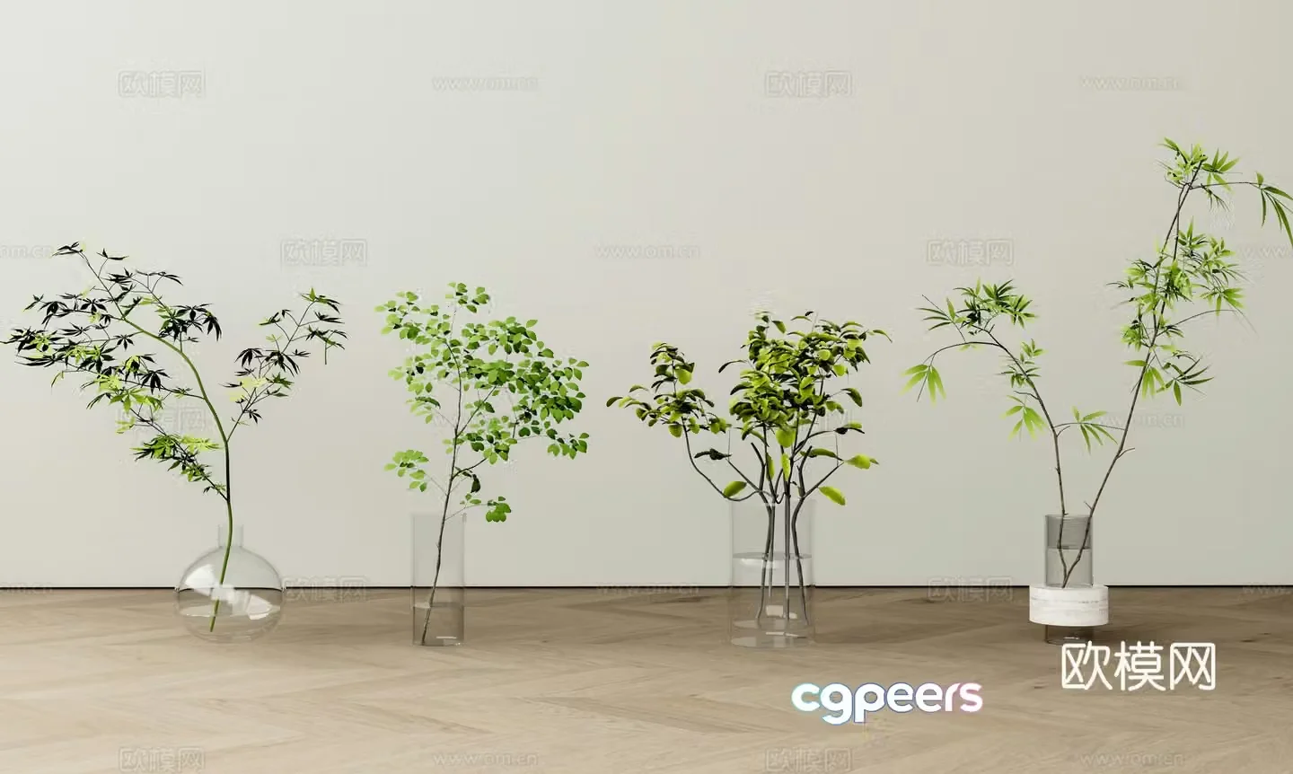 Modern floral vase 3d model