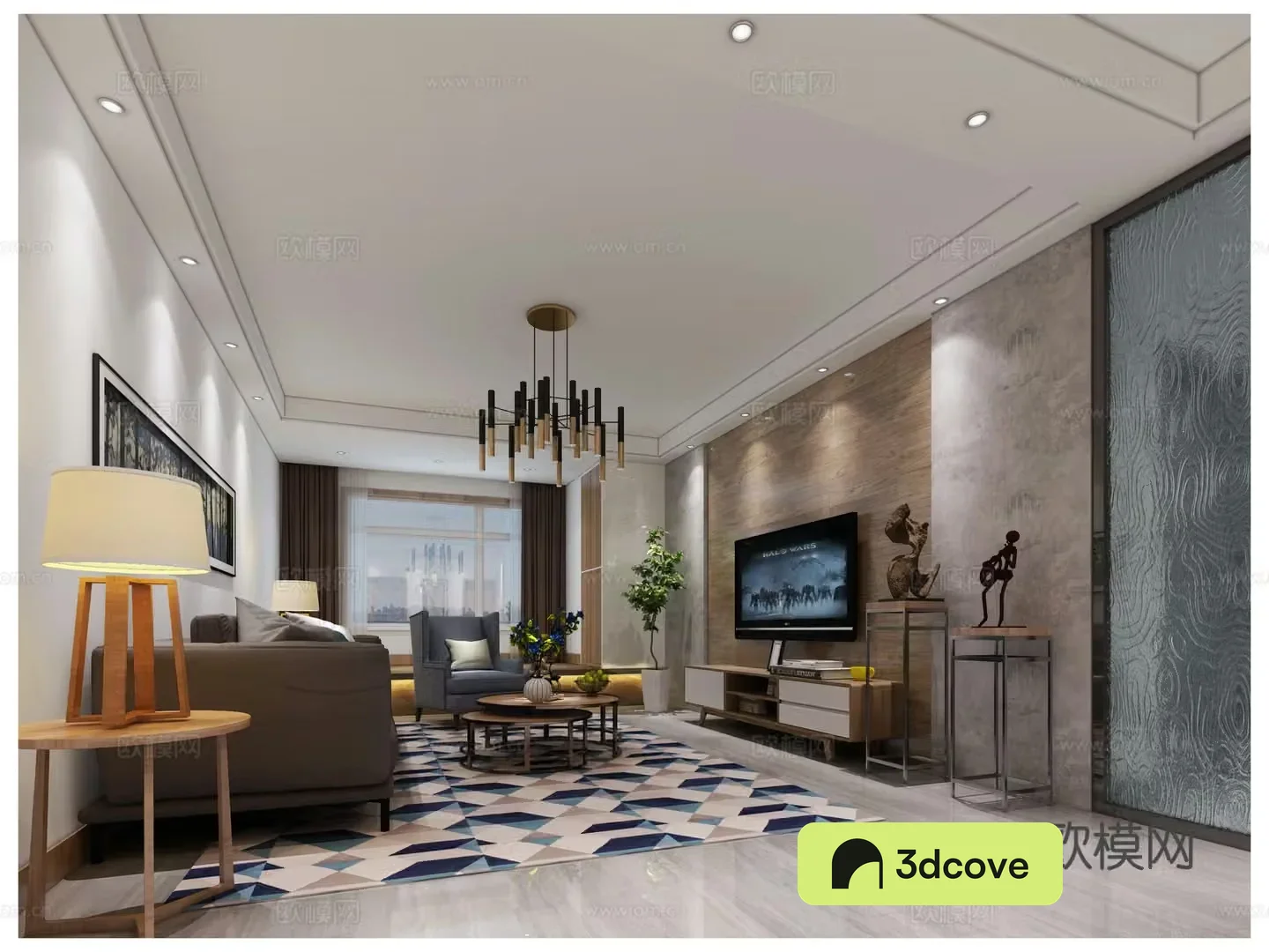 Modern living and dining room chandeliers desk lamp multi-person sofa single sofa coffee table decorative cabinet