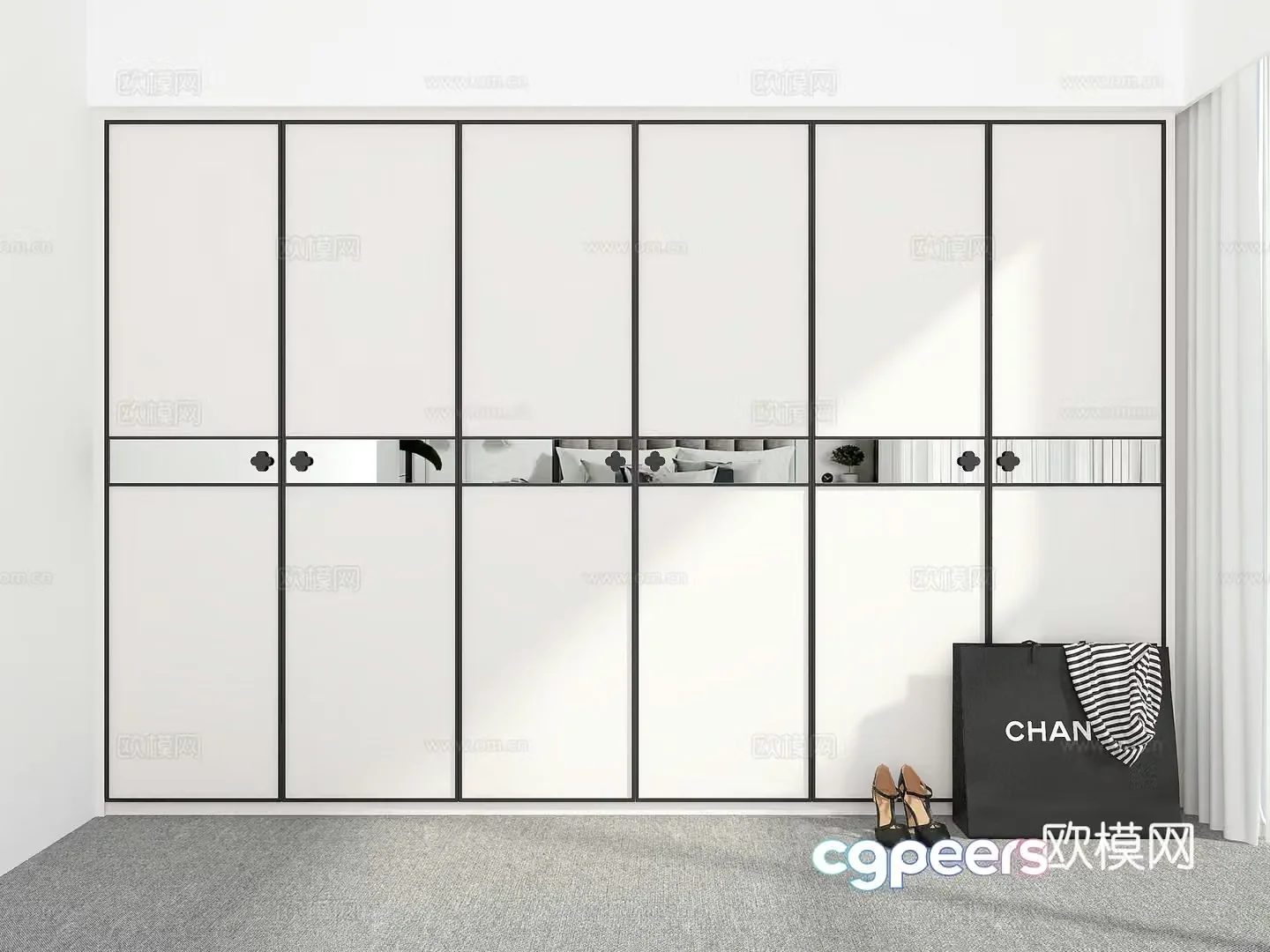 Modern minimalist wardrobe 3d model