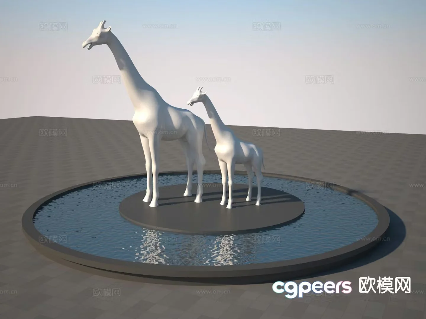 Giraffe sculpture 3d model