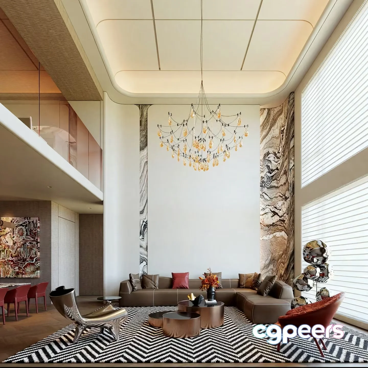 Modern Living Room 3D Model – 4496 – CORONA Render