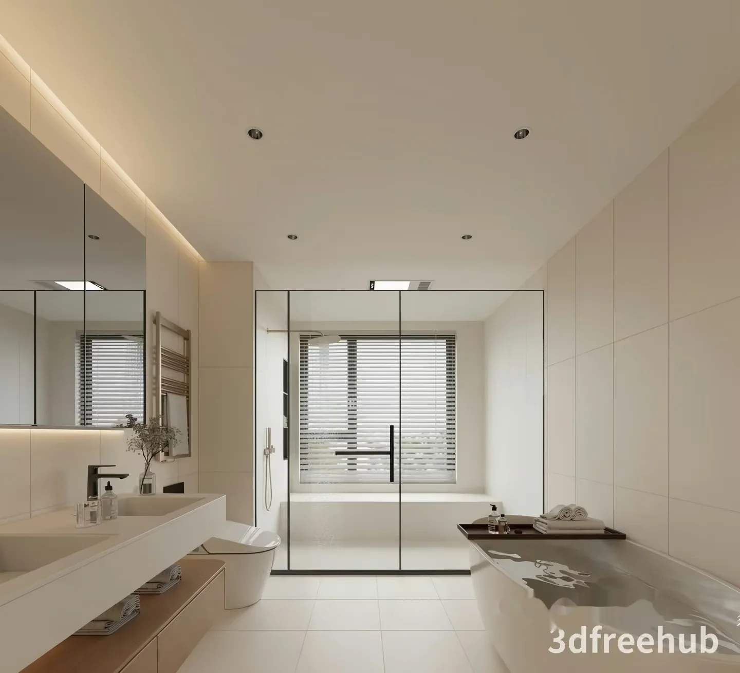 A Modern Bathroom 3D Model – 21786 – VRAY Render