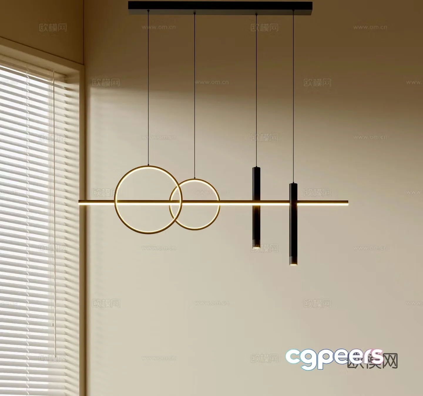 Modern simple chandeliers Nordic style chandeliers Mediterranean style chandeliers Study lamp combination Restaurant lamp 3D model