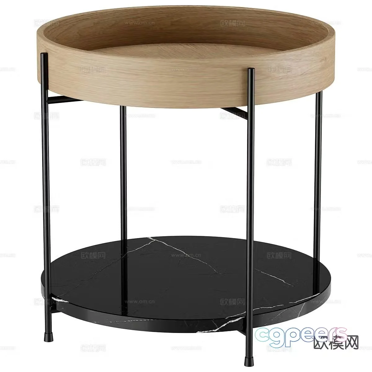 Modern corner table side table round table 3D model
