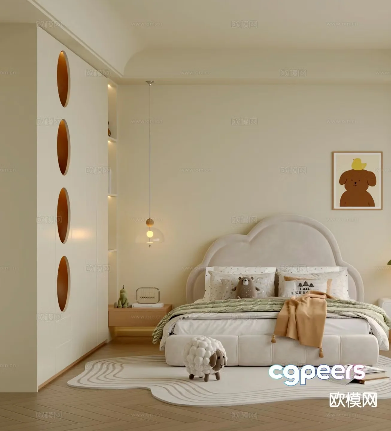 Modern children’s room kid’s room girl’s room 3d model