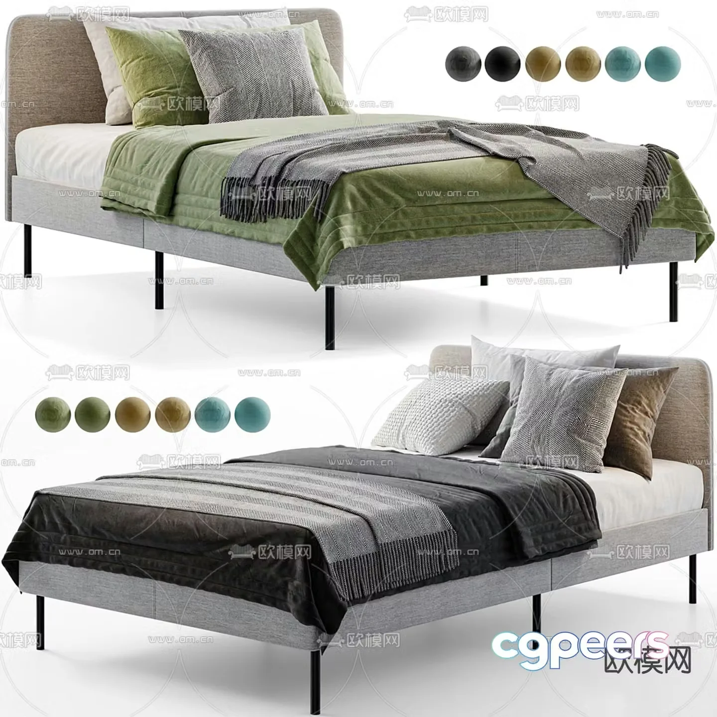 ikea single bed 3d model