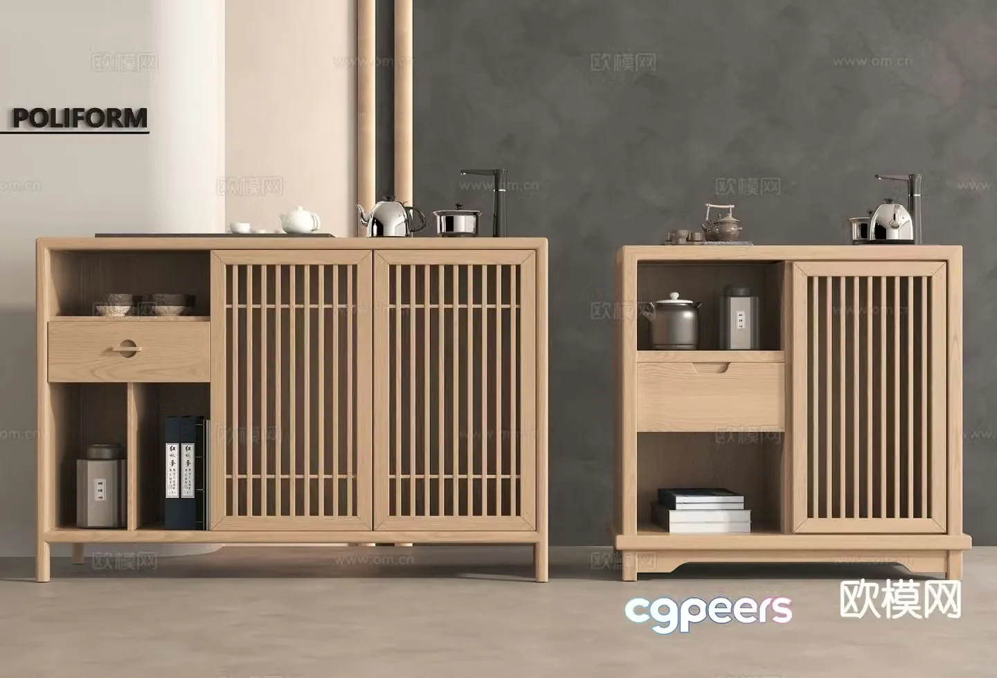 New Chinese style tea cabinet 3d model