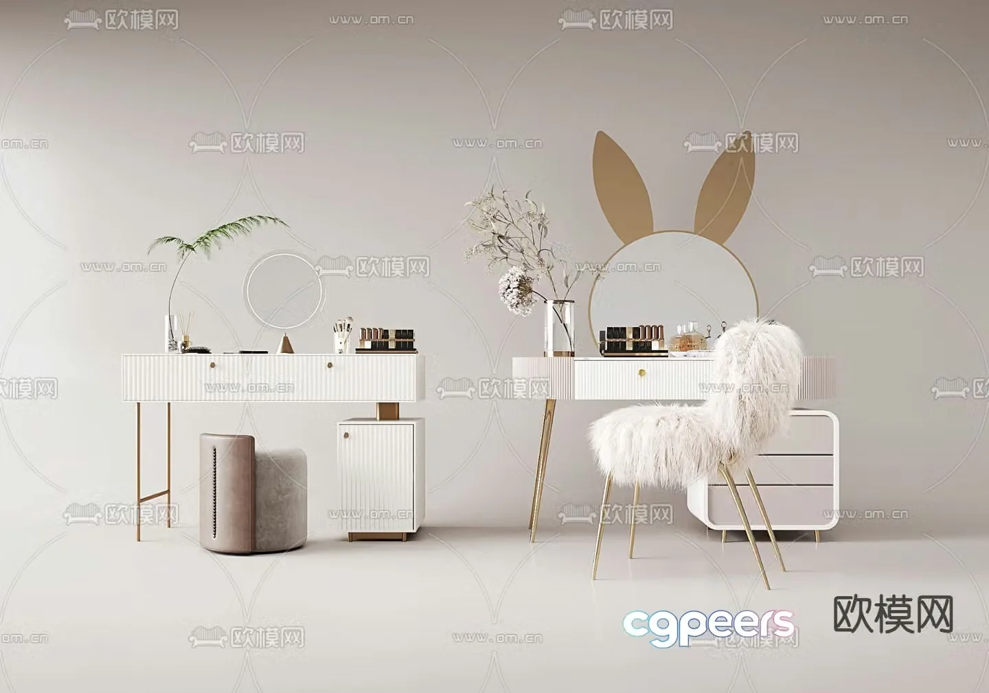 Modern dressing table dressing table 3d model