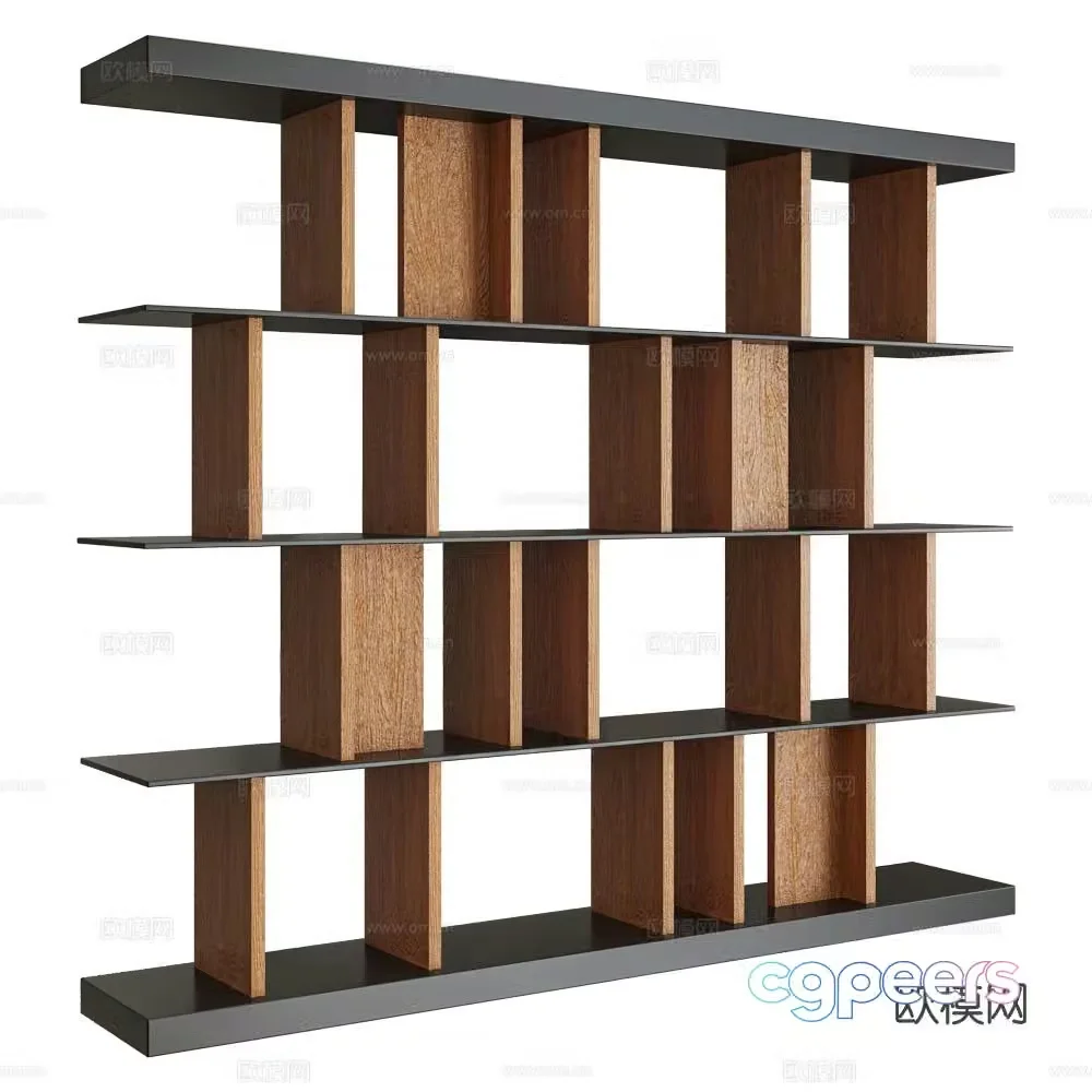 Modern bookcase bookshelf 3d model