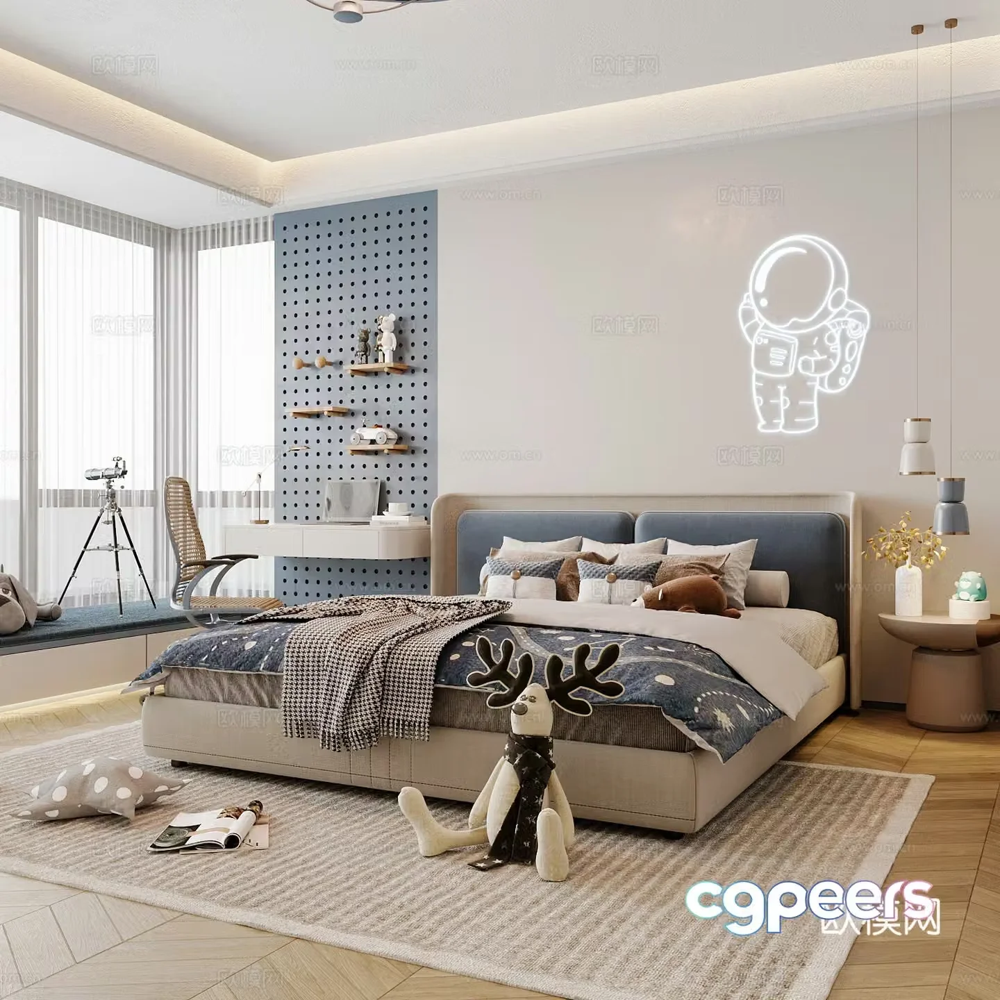 Modern children’s room boy’s room 3d model