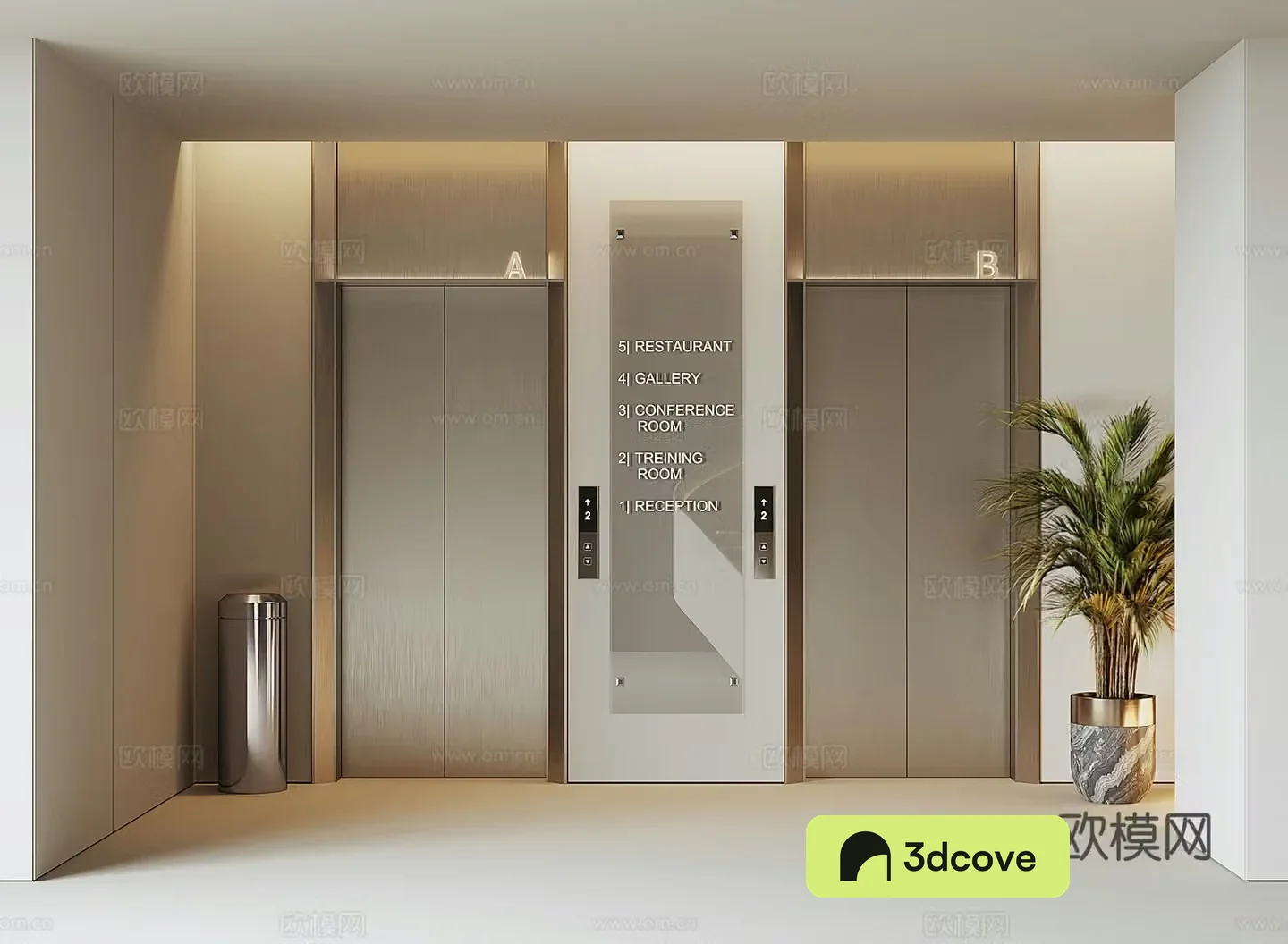 Modern hotel elevator
