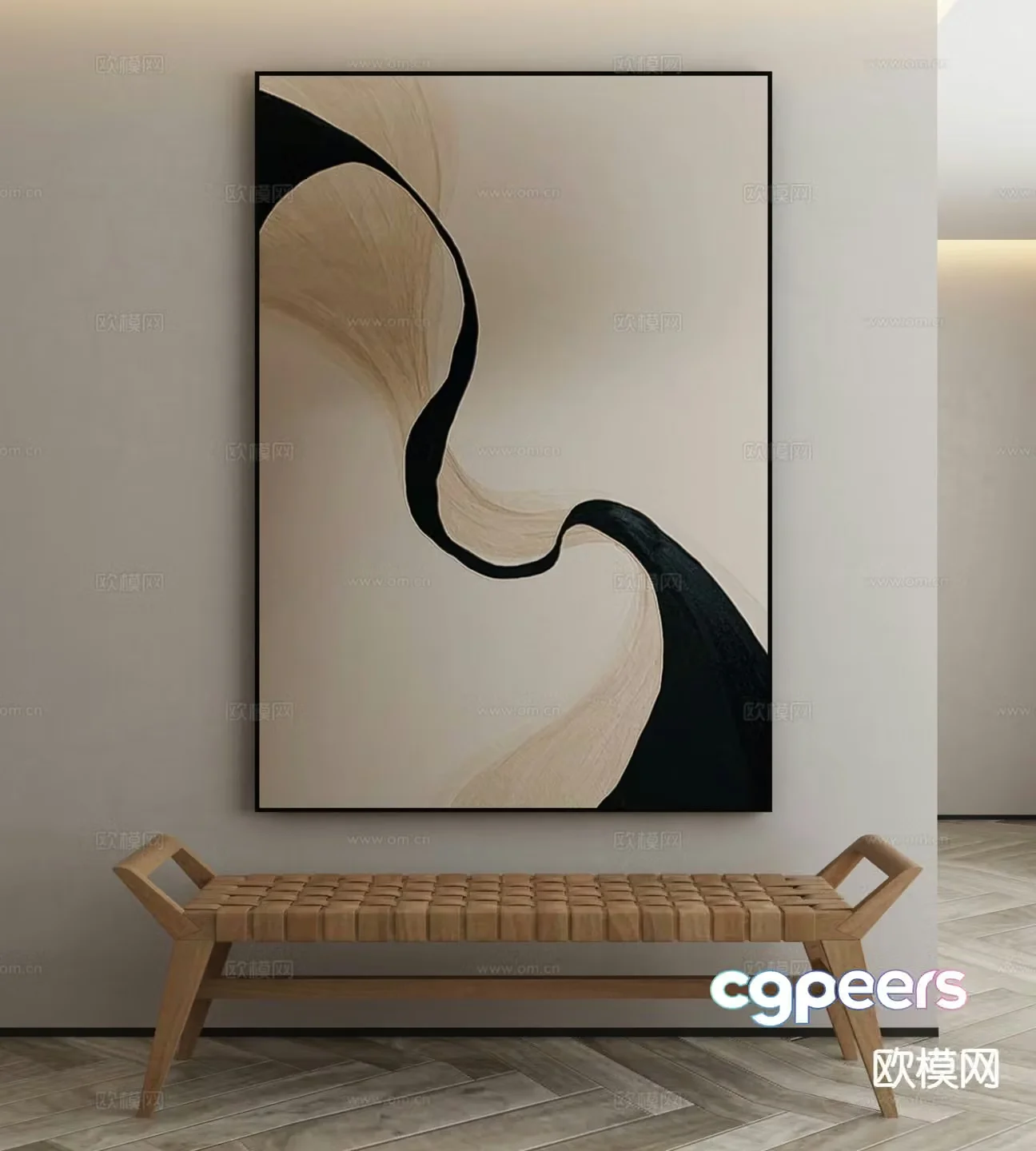 Modern decorative painting abstract painting 3d model