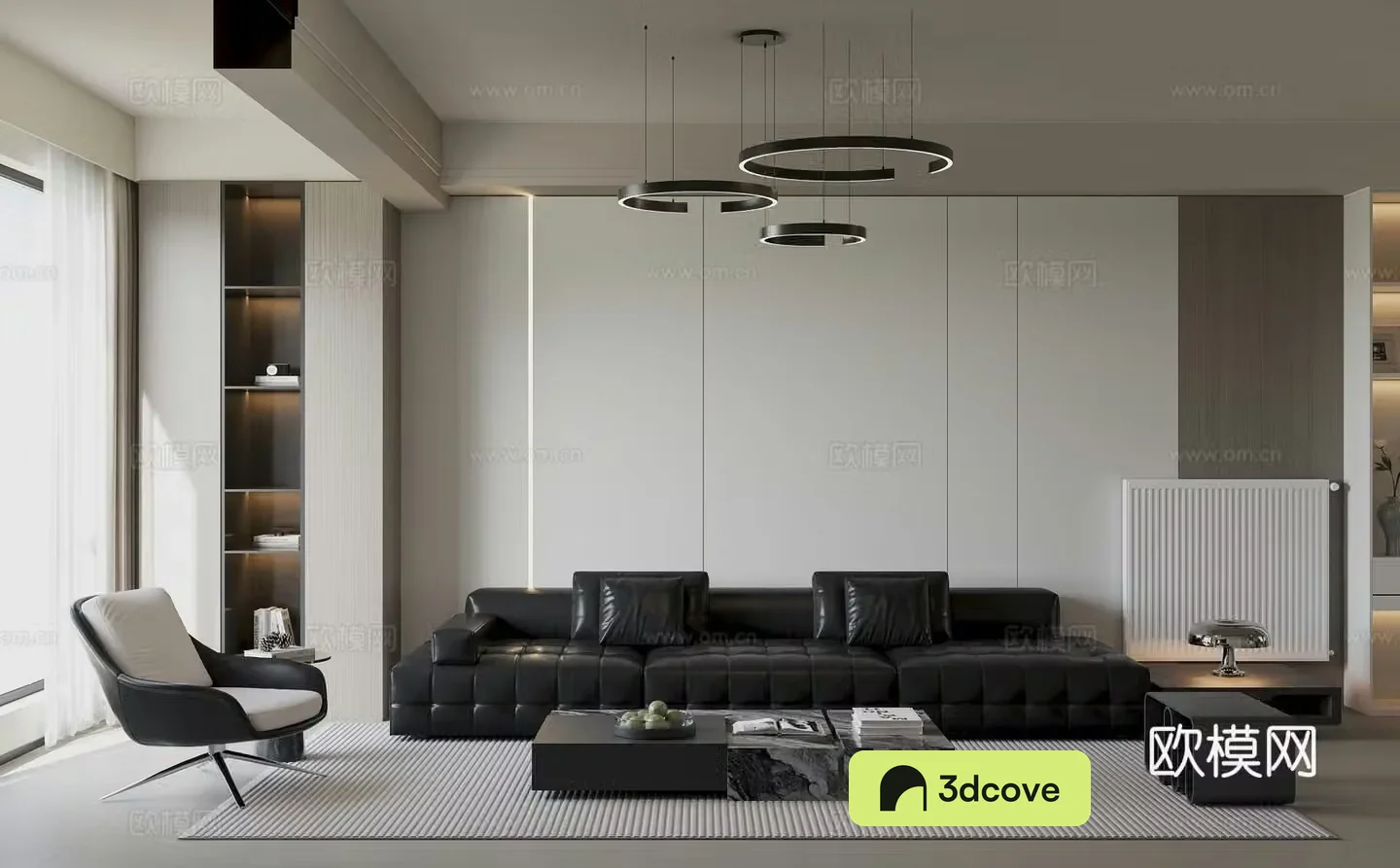 Modern living and dining room