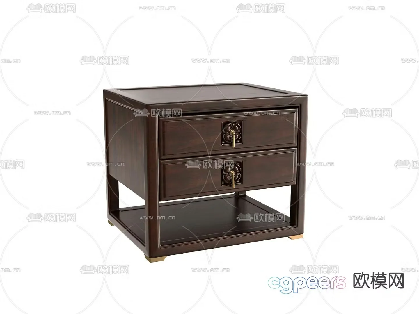 New Chinese style bedside table 3d model