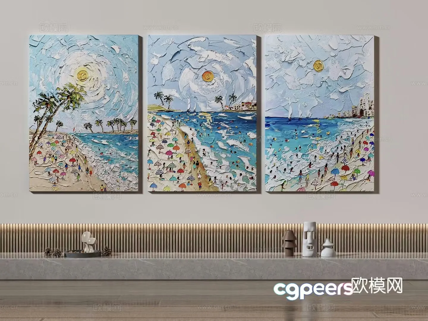 Decorative painting oil painting hanging painting 3d model
