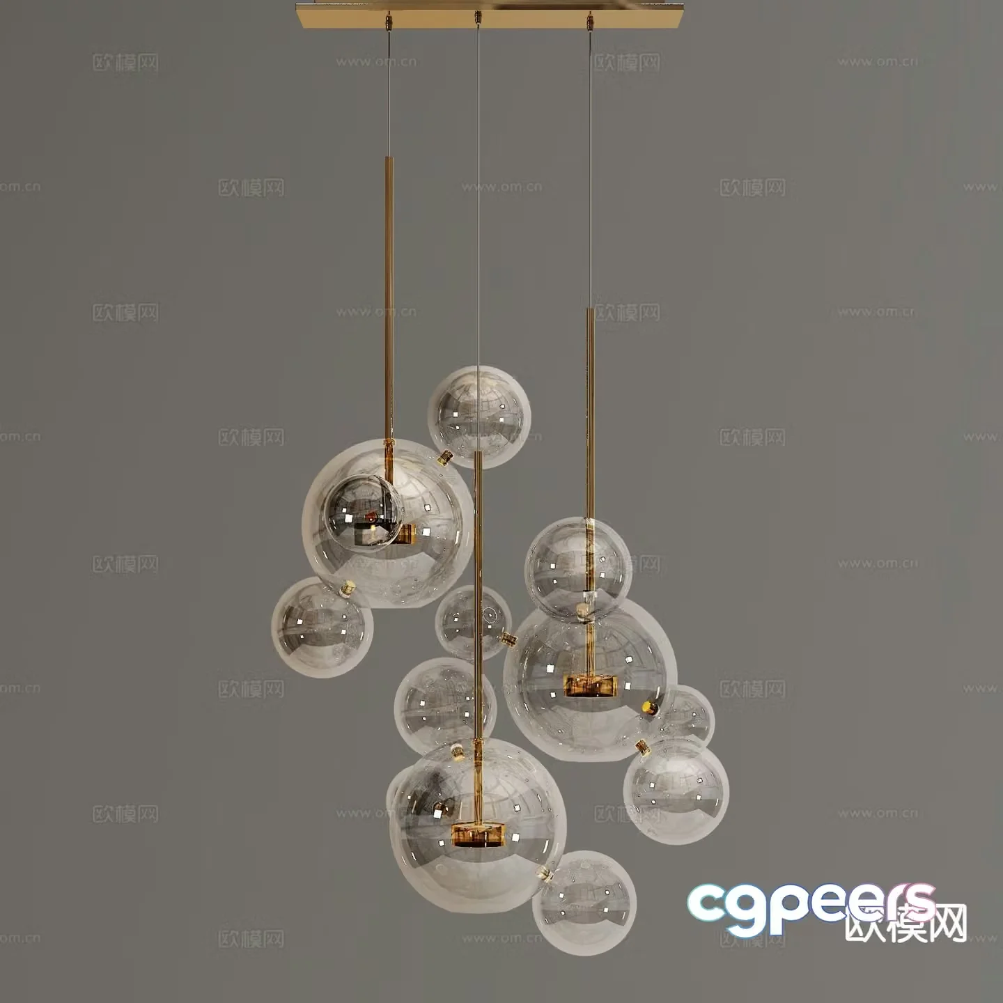 Bedside small chandelier glass small chandelier 3d model