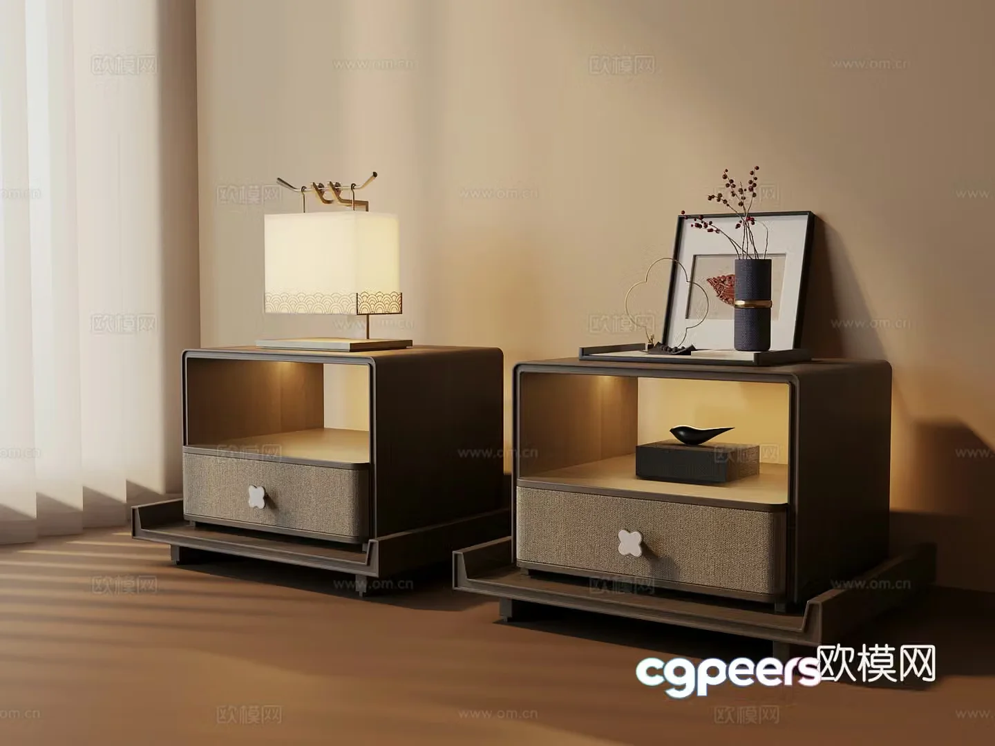 10 new Chinese style bedside table lamp decorative ornaments 3D model