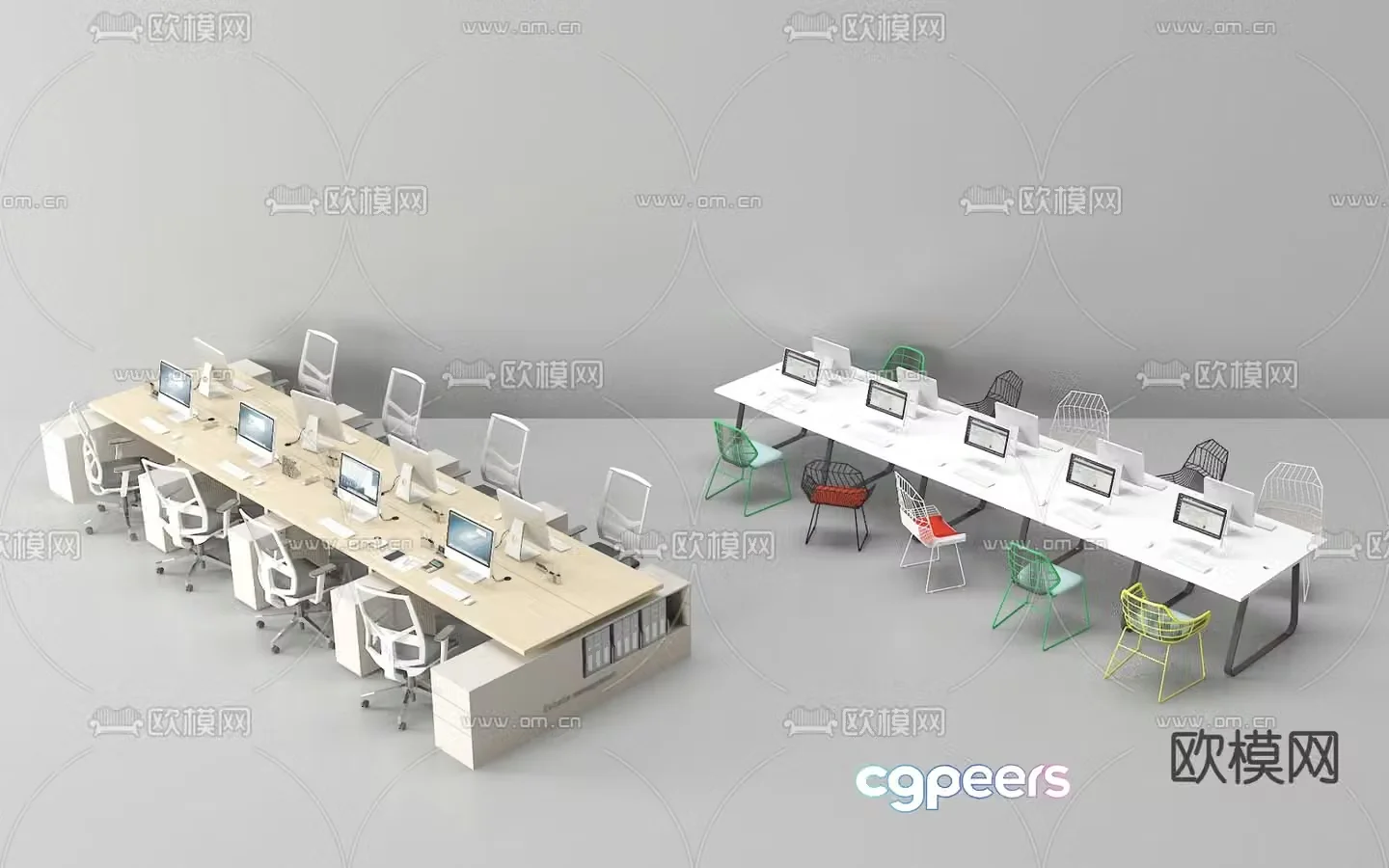 Office desk and chair 3d model