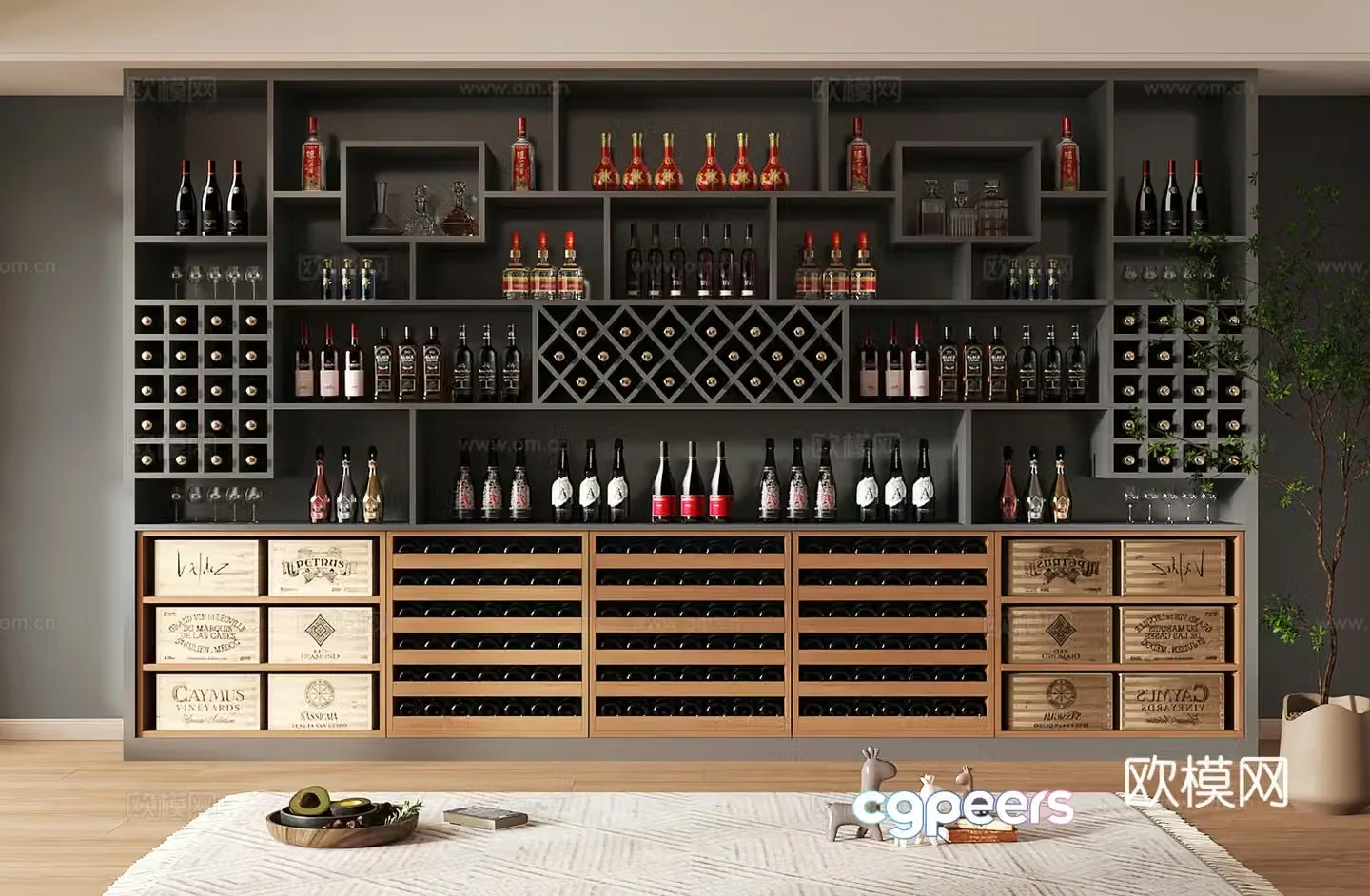 Wine cabinet design Wine cabinet red wine cabinet bar wine cabinet partition wine cabinet 3D model