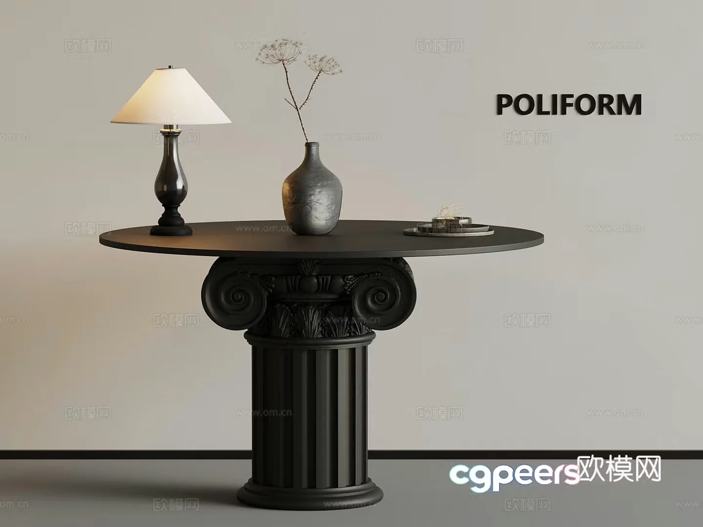 French coffee table side table lamp 3d model