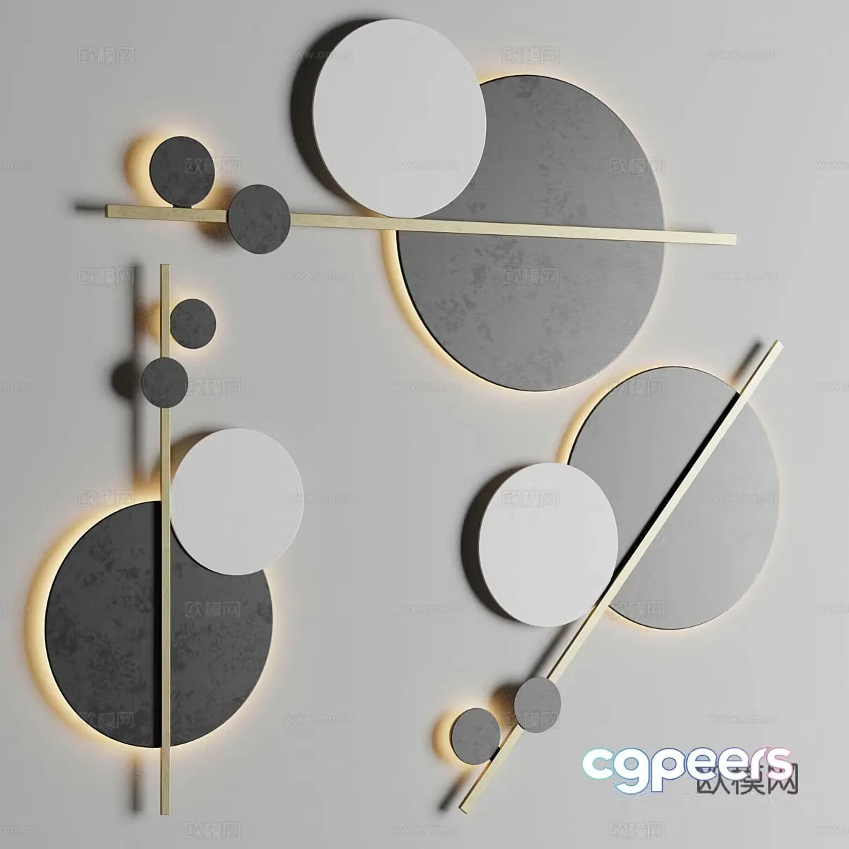 Wall lamp combination Simple wall lamp Chinese style wall lamp Decorative wall lamp Wall decoration wall lamp Special-shaped wall lamp 3D model