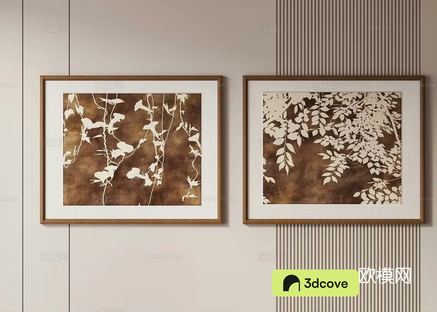 Middle-aged style hanging paintings decorative paintings 3D model