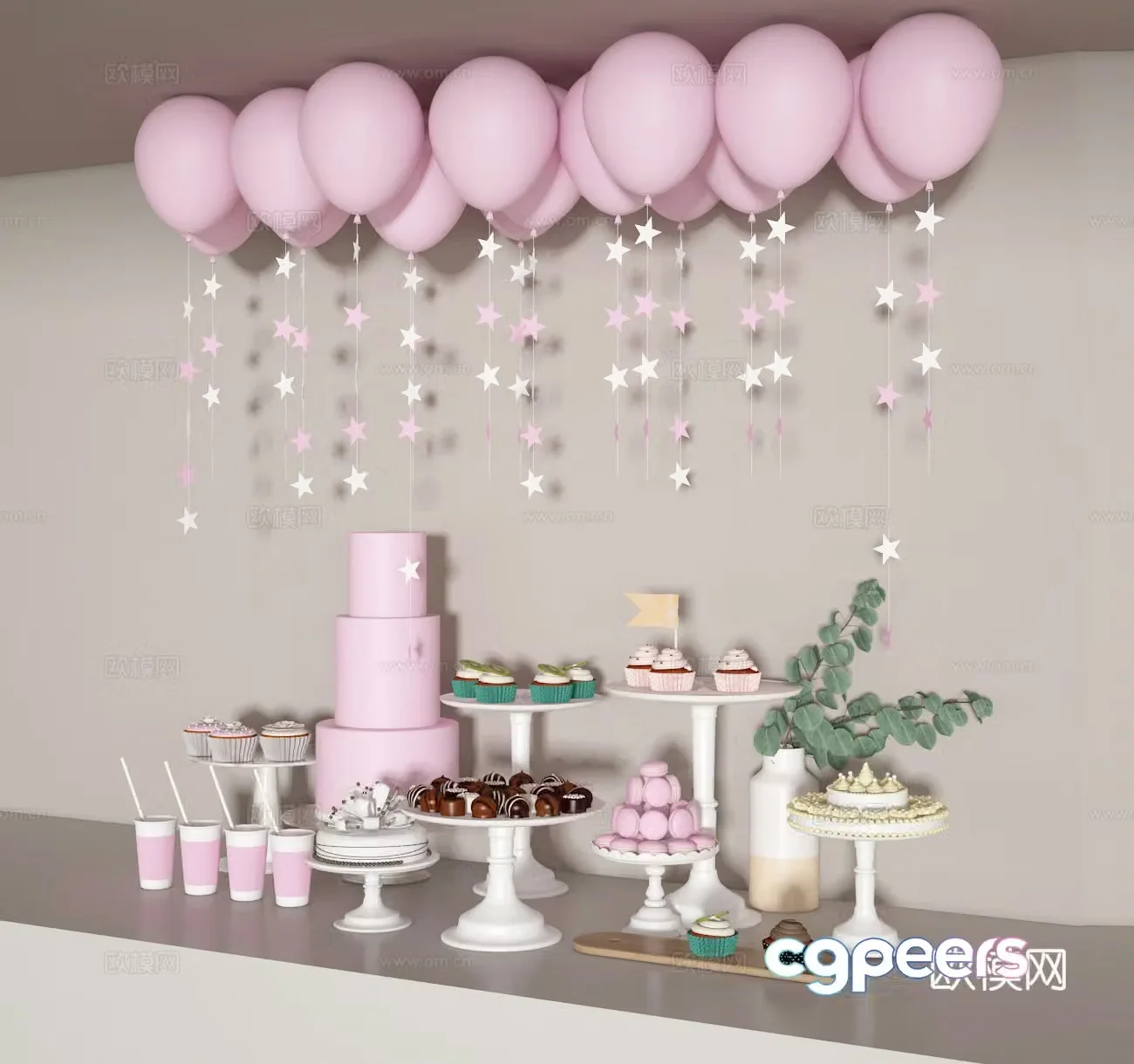 Dessert table 3D model