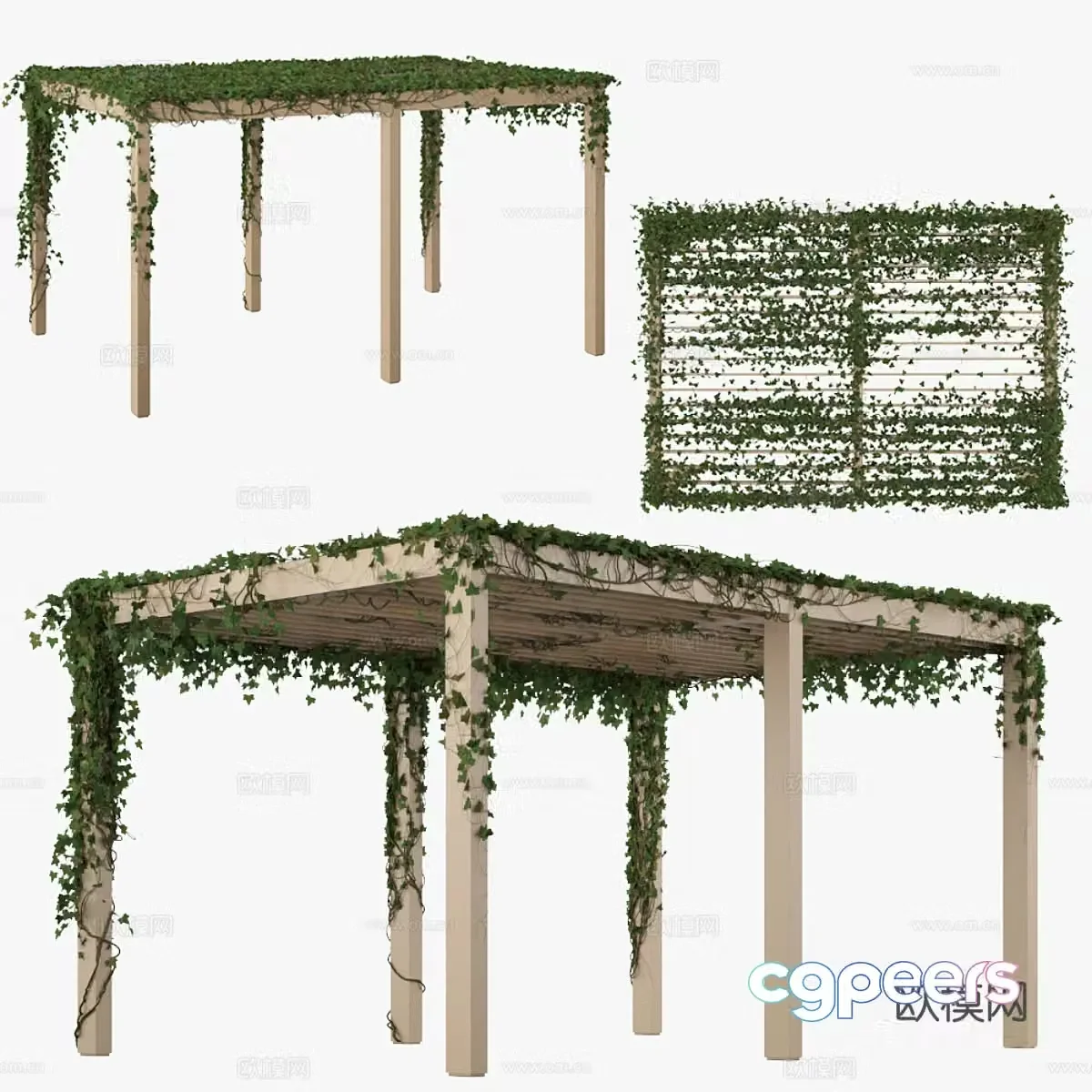 New Chinese pergola flower stand 3D model