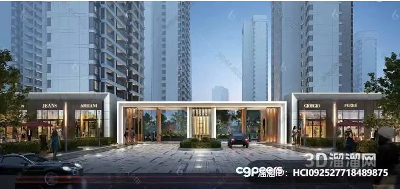 A Modern Cityscape With A Focus On A Sleek And Contemporary 3D Model – 8286 – VRAY Render