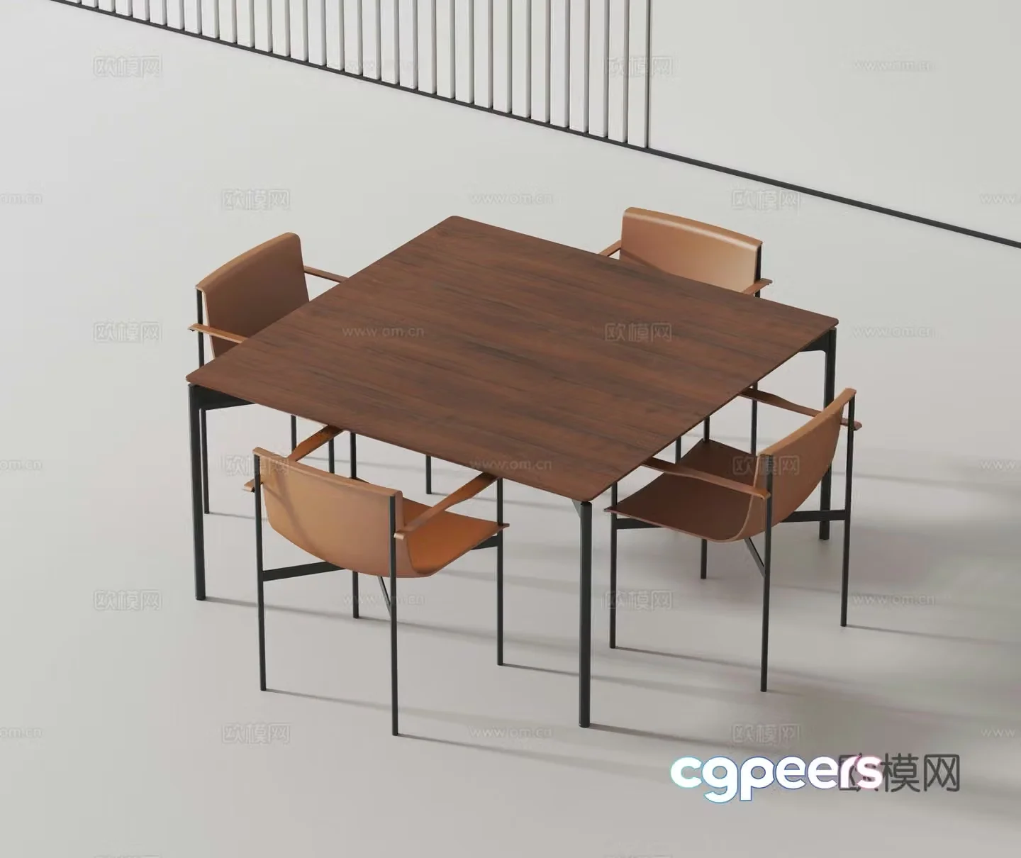 Modern casual table and chair 3d model